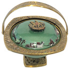 Vg Heavy Brass Hebrew Israel Serving Bowl   Lid Judaism Jewish Jerusalem Judaica