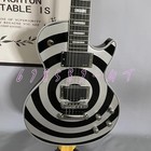 Zakk Wylde Les Paul Black silver Electric Guitar Chrome Bullseye Hh Pickups