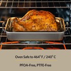 Glad Roasting Pan Nonstick 11x15 - Heavy Duty Metal Bakeware Dish Large  Gray 