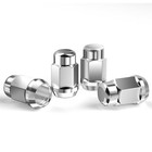  Lug Nuts Chrome  Closed End Bulge Acorn Lug Nuts Cone M12x1 25 Silver 3 4  Hex