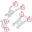 Caltric 5020826 5139929 5436973 1543326 Rear A Arm Bushing Kit For Polaris