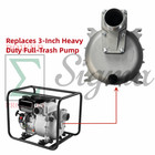 Heavy Duty Full-trash Pump For Predator 3  In  301cc Water Pump 23000 Gph 56718