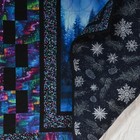 New Handmade Large Throw Quilt Beautiful Aurora Borealis Around Christmas Tree