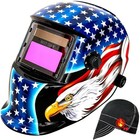 Welding Helmet Auto Darkening   Bestclub True Color Solar Powered Flag Eagle Ii