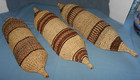 Great Set  3  Vintage  Nested  African  Canoe Baskets  Up To 23  In Length