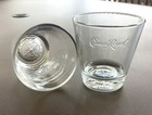 Crown Royal Whisky Flared Rocks Glasses  Embossed Logo On Face-bottom  Set Of 2