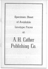 1970 Birmingham Alabama Linotype Specimen Book  A H Cather Publishing Type Faces