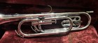 Vintage Chrome brass Getzen Deluxe Rotary Valve Bugle With Case   Mouthpiece