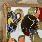 Beautiful Stained Glass Window Wall Hanging Panel Wood Framed 3d Artisan Made