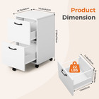 2-drawer Rolling File Cabinet With Lockable Wheels  Printer Stand With Storage