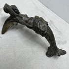 Rare Antique Mythical Winged Lady Mermaid Lamp Parts  Figural Cast Metal Patina