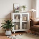 Buffet Server Table Accent Sideboard Cabinet With Doors White