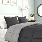 Grey Twin twin Xl Traditional Microfiber Reversible 3-piece Comforter Set
