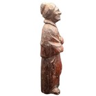 Vintage Hand Carved Wood Primitive  Folk Art Figure Elderly Women Rustic