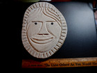Vintage Old Native Handicraft From Alaska Carved Face Inuit Signed W Tag