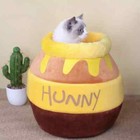 Honey Pot Pet Bed Cat Dog Cave Small Animal House - Removable Cushion Washable