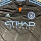 New York City Fc Jersey Mens Large Black Mls Soccer Adidas Upson 20 Climacool