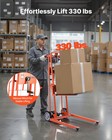 Vevor Material Lift Winch Stacker 330 Lbs Pallet Truck Dolly 42 9 In Max Lift