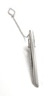 Silver Tie Clip Silver Rhodium Platting Shinny Silver Wave Tie Bar With Button