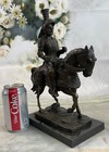 Vintage Signed Knight Warrior Bronze Statue By Milo Sculpture Marble Figurine Nr