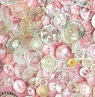 Large  Antique Glass Buttons Lot Art Deco Crystal Clear Sew Thru Self Shank Sets