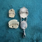 Lot Of 3 Art Nouveau Sterling Watch Brooch Lot Lady Pins Dog Clip Antique Read