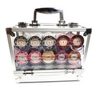600pc 14g Clay Casino Royale Chip Set  With Case   Trays