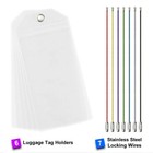 6x New  reusable  Cruise Luggage Tag etag Holder  thick Pvc Zip Seal steel Loop