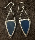 Studio Barse Sterling Silver Overlay Bronze Blue Agate Dangle Earrings