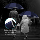 Inverted Umbrella  Durable Windproof Travel Umbrella  Compact Upside Down Blue