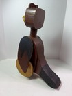 Primitive Owl Handmade Toy Vintage Rolling Moving Beak Hand Painted Country