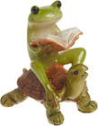 Miniature Fairy Garden   Terrarium Frog Reading Book On Turtle Statue  Small    