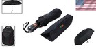 Compact Black Travel Umbrella With Auto-open Mechanism - Windproof   Stylish