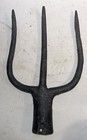 Antique Large Wrought Iron Forged Metal Steel Trident Three Prong Spear