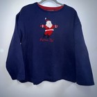 Ugly Christmas Sweatshirt Natural Escape Size Large Navy Blue Santa Grannycore