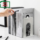 Happyhapi Metal Bookends - 3 Pairs  Heavy Book Supports For Home Office Library 