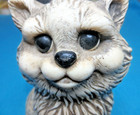 Vintage 1977 Gray Cat Bank Vinyl plastic Usa