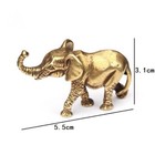 Brass Elephant Animal Statue Small Sculpture Tabletop Figurine Home Decor Gifts