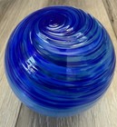 Fernhill Glass Claude Kurtz Hand Blown Blue Art Glass Float Signed Oregon