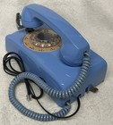 Vintage 1960s Western Electric A b 554   3-60   Blue Rotary Wall Mount Telephone