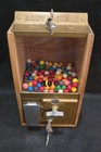 Vintage Victor Vending Baby Grand Oak Wood Gumball Coin Op Machine - Working