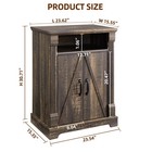 24  Farmhouse Storage Cabinet With Barn Doors  Dark Rustic Oak Freestanding S   