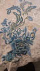 Blue And White Qipao Traditional Chinese Dress Floral Embroidered Size Xl