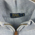 Polo Ralph Lauren Quarter Zip Mens L Light Blue Heather Cotton Pullover Sweater