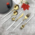 Jashii 18 10 Stainless Steel Gold Flatware Set 36-piece 6 Sets White Handle