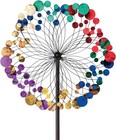6 Ft  Colorful Kaleidoscope Kinetic Double Wind Spinner Stake Garden Yard Art