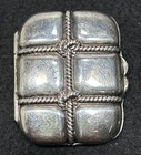 Vintage Matchstick Match Holder Case Clam Shell Design Silver Plated