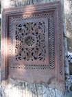 Antique Cast Iron Fireplace Insert Vent Grate Cover 26 1 2  H By 20 1 2 W Floral