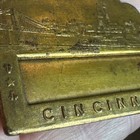Vintage Cincinnati Gold Tone Skyline Metal Name Tag