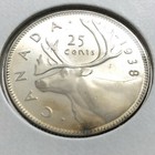 1938 Canada Twenty Five 25 Cent Quarter Canadian George Vi Whizzed Coin L038